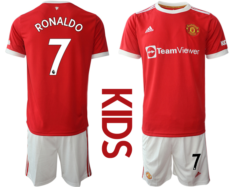 Youth 2021-2022 Club Manchester United home red #7 Soccer Jersey->youth soccer jersey->Youth Jersey